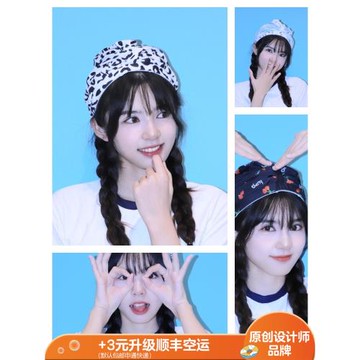 【憑藍 花卉溫泉泳帽】布泳帽女士舒適不勒頭 內置防水涂層大號