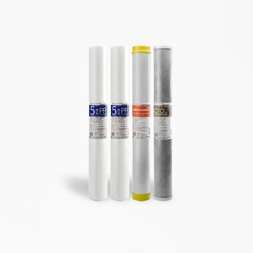 怡康 20吋標準 公規濾心 5微米PP/水垢抑制軟水/椰殼活性炭 4入濾心組【不含安裝】