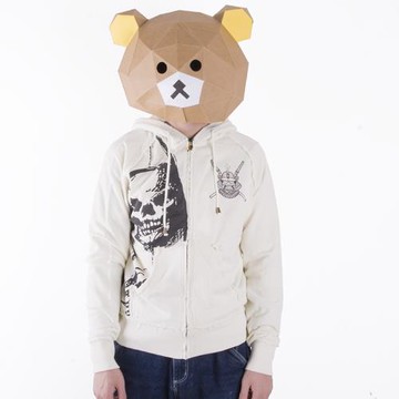 秋冬 日單鬼武士男士刺繡拉鏈帽衫 大鯊魚原宿風修身連帽衛衣