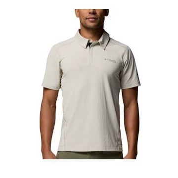 Columbia 哥倫比亞 男款-超防曬UPF50酷涼快排短袖POLO衫- Diamond Peak Pro Polo-淺卡其(UAE85290HI/KS)