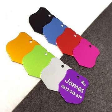 【Fulgor Jewel】富狗名牌 寵物吊牌 狗牌貓牌 免費單面刻字 盾牌