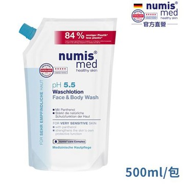 德國numis med樂美思pH5.5敏弱肌洗臉沐浴2合1潔膚露500ml(補充包)
