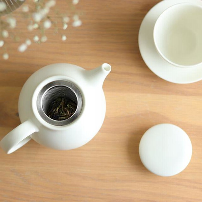 龍の蓋付き陶器ポット 急須 500ml 翠 横手 ステンレス （ きゅうす ティーポット