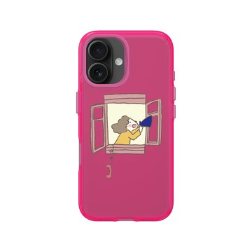 iPhone 16 Clear 粉漾桃 - 咻咻熊 XiuXiubear - 喂大笨蛋