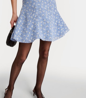 Alessandra Rich Bow-detail printed silk minidress