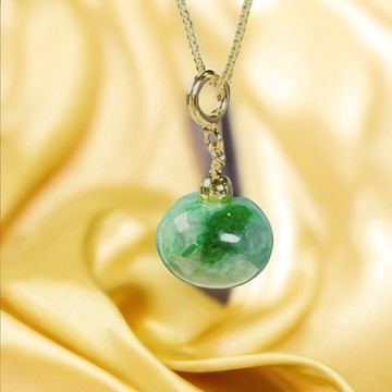 【萬事亨通】飄綠花翡翠路路通項鍊 | 天然緬甸玉翡翠A貨 | 送禮