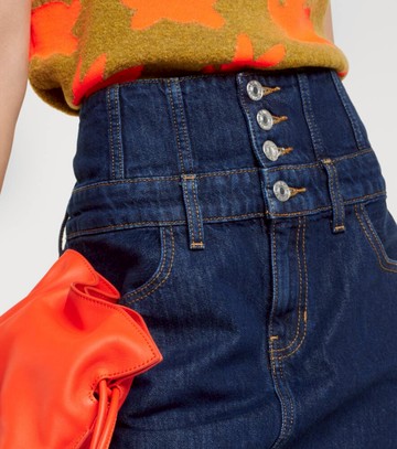 Re/Done Corset denim high-rise miniskirt