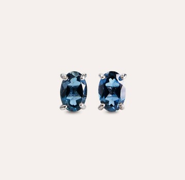 安珠 托帕石 倫敦藍 藍色 橢圓 4*6mm 耳環 經典系列 Oval E 寶