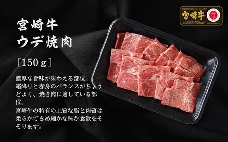 宮崎牛 焼肉セット (ウデ、バラ、モモ) 450g S-22