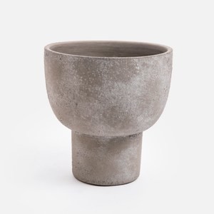 艾禮思磨砂陶瓷盆器5吋高腳盆 灰