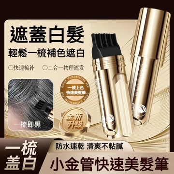 美髮筆 遮白染髮梳 補色美髮棒 防水防汗  一次性白髮遮蓋美髮筆 植物花香一梳變黑 臨時補色美髮筆 美髮棒 隨身攜