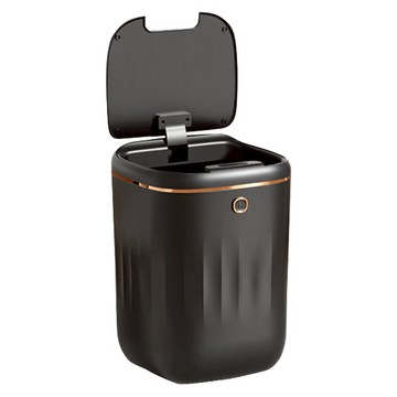 輕奢紫光垃圾桶 20L 感應開蓋 藍光照明  25 x 25 x 36cm  黑金色