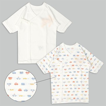 akachan honpo - 長袖肚衣2件組-按扣款-淺藍色 (50cm)