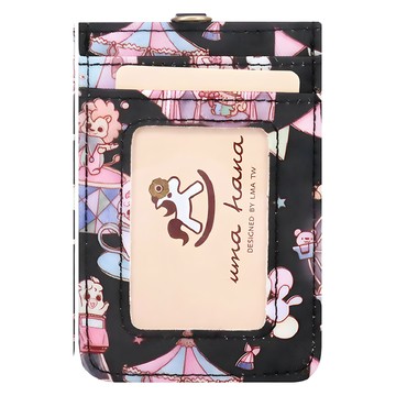 uma hana 防水卡套加鍊 花馬新村印花  黑色  7.5 x 0.1 x 11.5cm