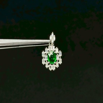 沙弗萊寶石項鍊 | 0.87ct 沙弗萊 綠石榴石 寶石項鍊 925純銀 S25AP17-06