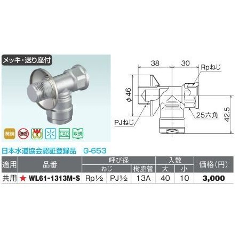 オンダ製作所【WL61-1313M-S】ダブルロックジョイント WL61型 プラグ付