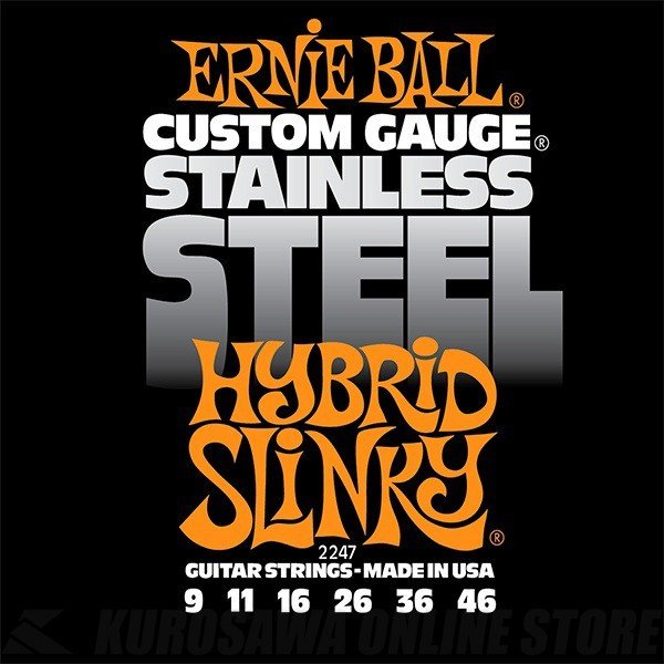 ポイントアップ ERNIE BALL Hybrid Slinky Stainless Steel Wound Electric Guitar Strings