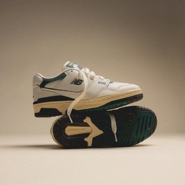 NEW BALANCE 休閒鞋 NB 550 白綠 奶油底 復古 男女 BB550PTB