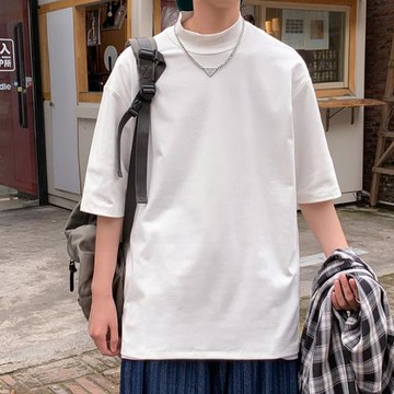 短袖純棉學生小高領打底衫t恤