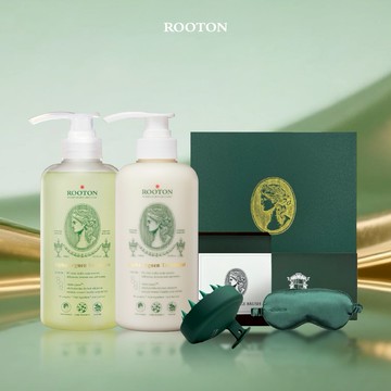 快速出貨【ROOTON】歡慶1111 | 甦活植萃洗髮精500ml+甦活植萃護髮素500ml+頭皮按摩梳+眼罩禮盒+專屬禮盒