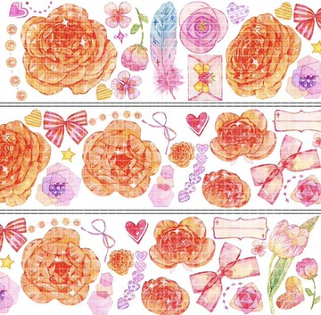 夏洛特 花卉造景 PET 紙膠帶