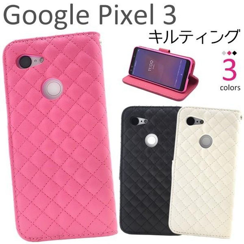 Google Pixel 3 ケース 手帳型 大人可愛い ラティス 柄 GooglePixel3