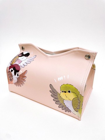 Rolia's 手作【SAY HI !】山雀/麻雀/白頭翁/綠繡眼  PU皮革 面紙