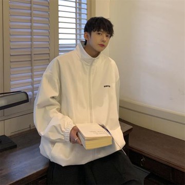 休閑外套男秋季立領沖鋒衣美式潮牌寬松運動夾克休閑帥氣上衣服潮