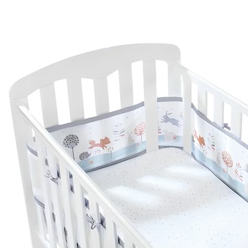 BreathableBaby 透氣嬰兒床圍 全包型 100%滌綸材質 長292cm/短幅226cm/高28cm 適用年齡0-3歲  魔法森林 多色