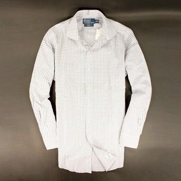 美國百分百【全新真品】Ralph Lauren 襯衫 RL 長袖 休閒衫 上衣 Polo 白色 格紋 純棉 工作衫 男衣 M號