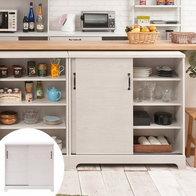 カウンター下収納 キャビネット 北欧風 引戸タイプ 幅90cm カウンター収納 収納 引戸 引き戸 通販 Lineポイント最大0 5 Get Lineショッピング