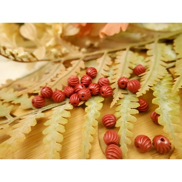 硃砂帝王砂硃砂 百香仔隔珠 水晶文玩飾品T18