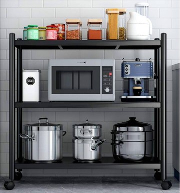 廚房收納架 廚房置物架落地多層微波爐架廚房用品收納架多功能放鍋架子儲物架 免運 開發票