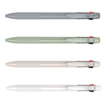 monAmi Flip 3 四件組 0.5mm 多色原子筆組合  煙燻灰 + 橄欖綠 + 沙色 + 純米色  1組