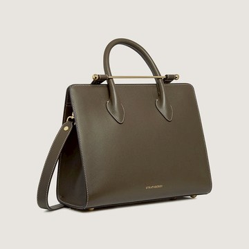 Strathberry - Midi Tote - Top Handle Leather Tote Bag - Green