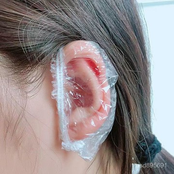 臺灣🚍8H出🉑100衹裝一次性耳套染髮用美髮焗油防水耳套加厚洗澡塑料耳套耳帽 XWGP