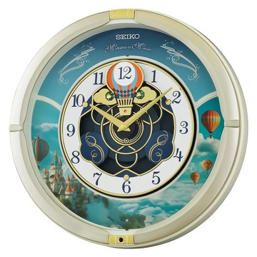 SEIKO 精工 旋轉熱氣球音樂掛鐘 時鐘 QXM616S