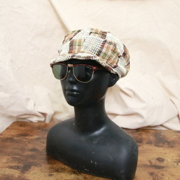 Back to Green::夏季帽款 格紋拼接 蕾絲 復古 d-66//vintage hat