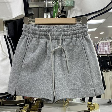 限時下殺 女生短褲 休閒短褲 短褲 褲子 韓版鬆緊腰抽繩寬鬆運動褲夏季新款側開叉顯瘦a字休閒外穿短褲女限定
