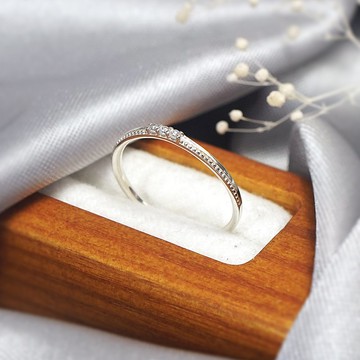 霞日秘境純銀線戒 Taffy系列小鑽戒 925純銀戒指 尾戒