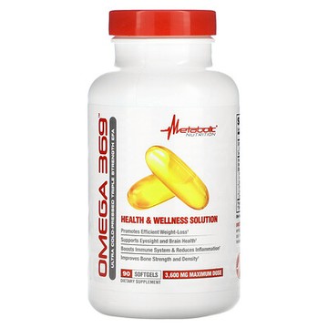 Metabolic Nutrition, Omega 369，3,600 毫克，90 粒軟凝膠（每軟凝膠 1,200 毫克）