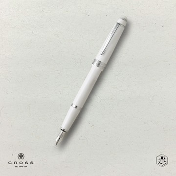 【CROSS】 Bailey Light貝禮輕盈系列亮白鋼筆-EF尖  (原廠正貨)