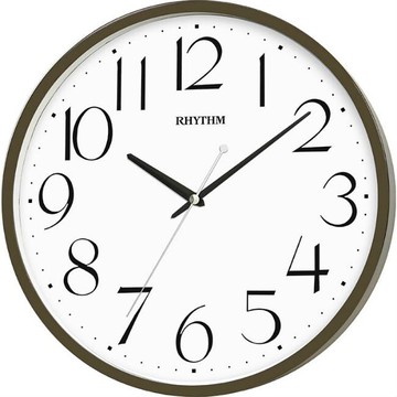 RHYTHM 麗聲鐘(CMG133) 墨綠圓形木紋時尚掛鐘/31.8cm｜樂天全館特惠中★指定刷卡回饋10%