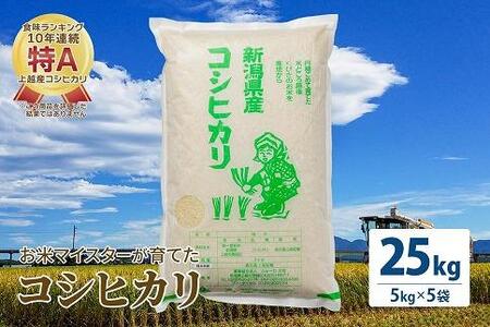 令和5年産 お米マイスターが育てた上越産コシヒカリ25kg( 5kg×5)白米　精米