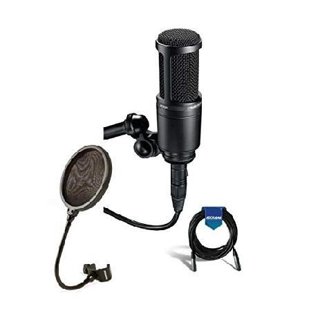 Audio Technica AT2020 Condenser Studio Microphone Bundle with Pop Filter and XLR Cable