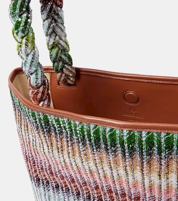 Missoni Zigzag Large leather-trimmed tote bag