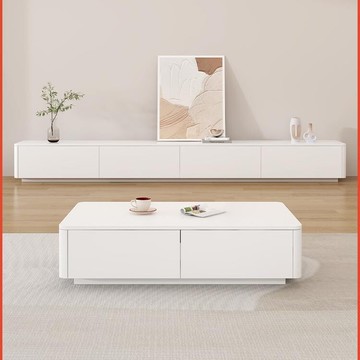 電視櫃簡約現代客廳家用小戶型圓角落地式奶油風實木茶幾電視機櫃[DD220109]