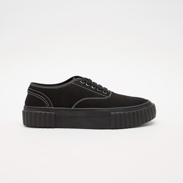 Vatic 可麗露鞋 厚底帆布鞋 極黑99％可可配色