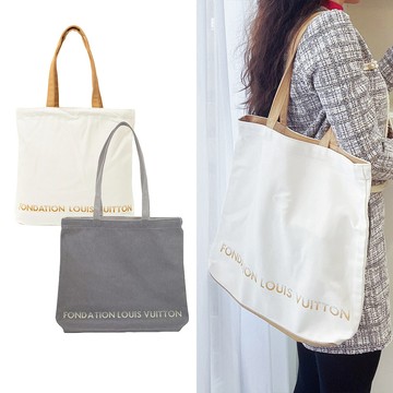Louis Vuitton 路易威登 限量版博物館基金會帆布袋 (灰/白) 兩色可選
