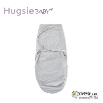 HugsieBABY靜音袋鼠包巾(麻灰)